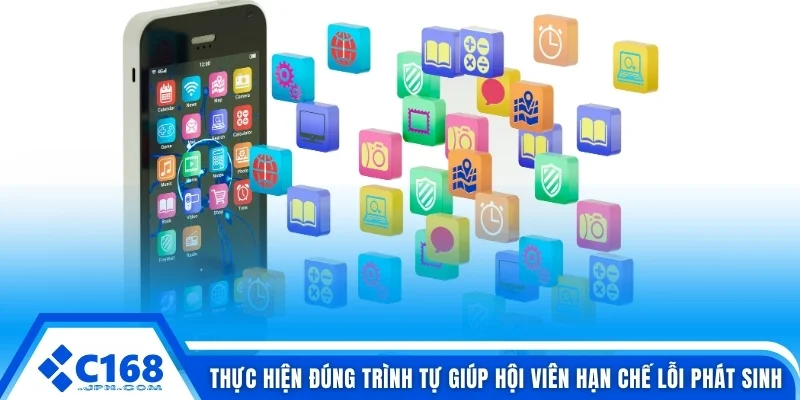 C168 Mobile - 03 Điểm Mạnh Giúp Trải Nghiệm Thuận Tiện 5 Thực hiện đúng trình tự giúp hội viên hạn chế lỗi phát sinh
